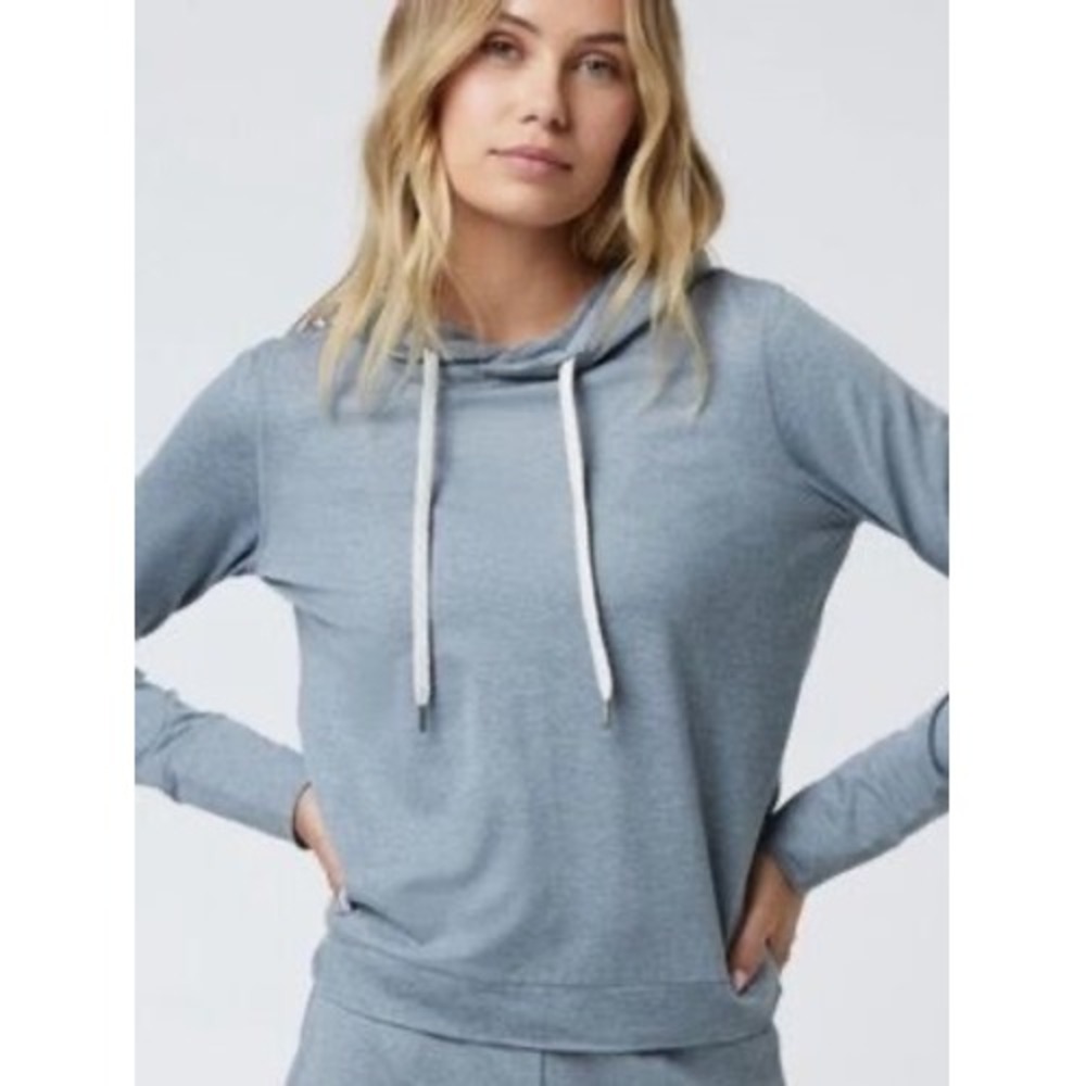 Vuori Halo Essential Hoodie Womens L Light Cloud Heather Excellent Pullover